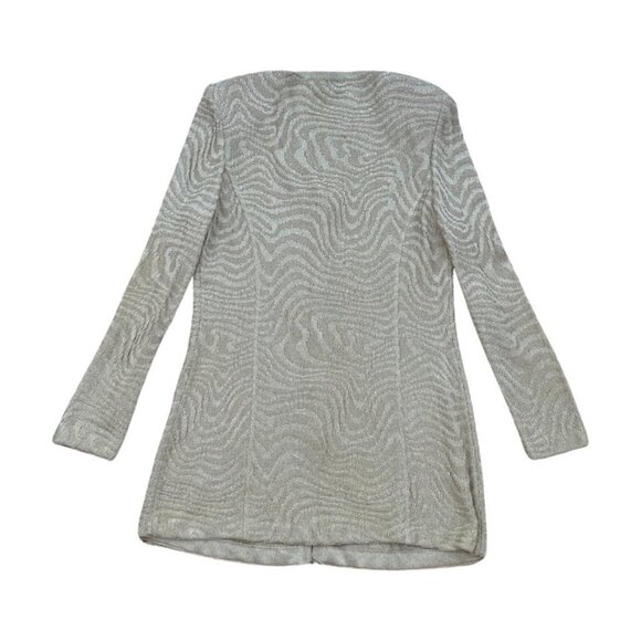 St. John light gold sequin beaded long blazer/ cardigan  jacket size 12/ 02 - Picture 2 of 4